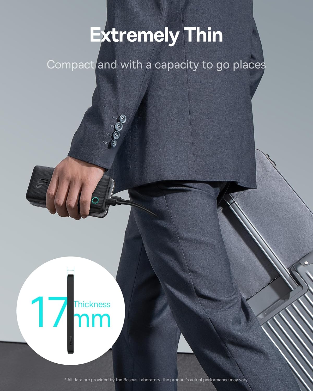 Baseus Airpow Lite ulkoinen akku, 10000mAh, 15W, 1 x USB-A - 1 x USB-C, musta P10067500123-00