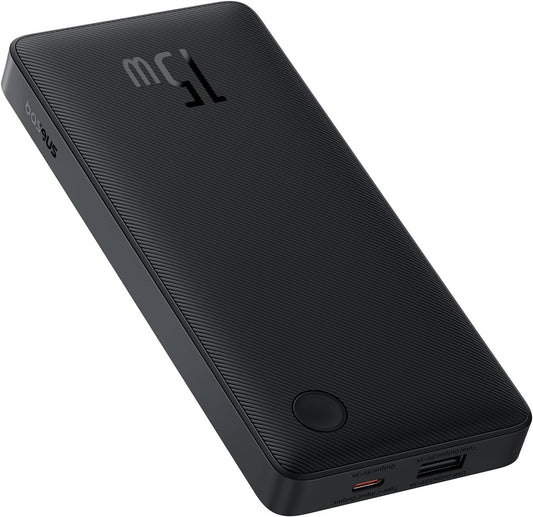 Baseus Airpow Lite ulkoinen akku, 10000mAh, 15W, 1 x USB-A - 1 x USB-C, musta P10067500123-00