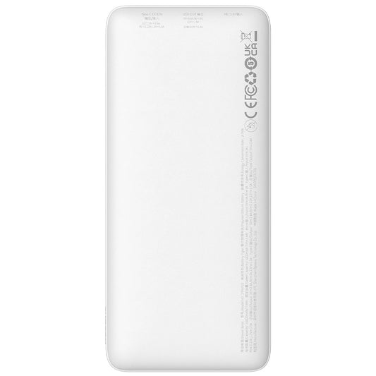 Ulkoinen akku Baseus Airpow, 10000mAh, 20W, QC + PD, 1 x USB-A - 1 x USB-C, Valkoinen