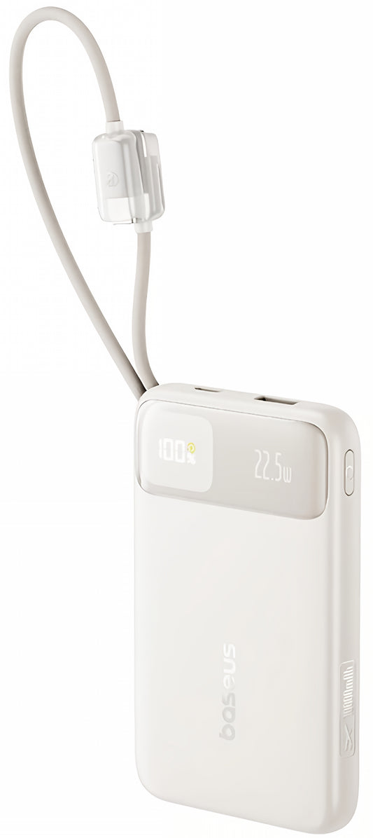 Baseus EnerFill FC11 ulkoinen akku, 10000mAh, 22,5W, QC + PD, 1 x Lightning - 1 x USB-A - 2 x USB-C, beige E0027R05