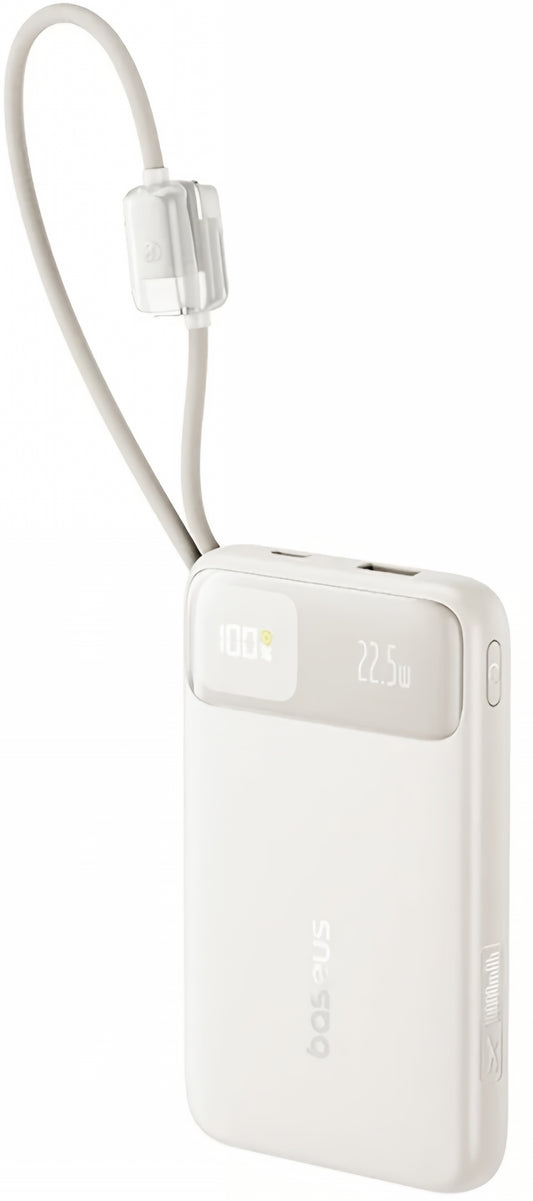 Baseus EnerFill FC11 ulkoinen akku, 10000mAh, 22,5W, QC + PD, 1 x USB-A - 3 x USB-C, beige E0030401