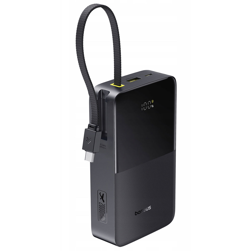 Baseus EnerFill Bipow2 Pro ulkoinen akku, 20000mAh, 22.5W, QC + PD, 1 x USB-A - 2 x USB-C, Musta E0027701