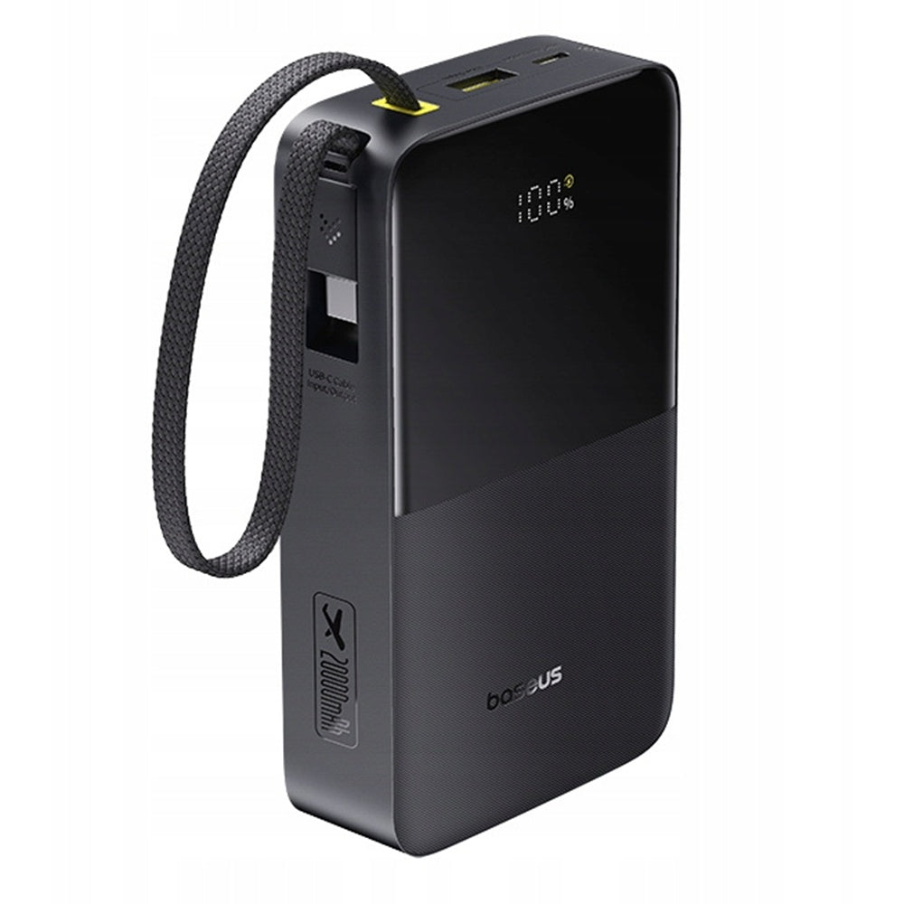 Baseus EnerFill Bipow2 Pro ulkoinen akku, 20000mAh, 22.5W, QC + PD, 1 x USB-A - 2 x USB-C, Musta E0027701