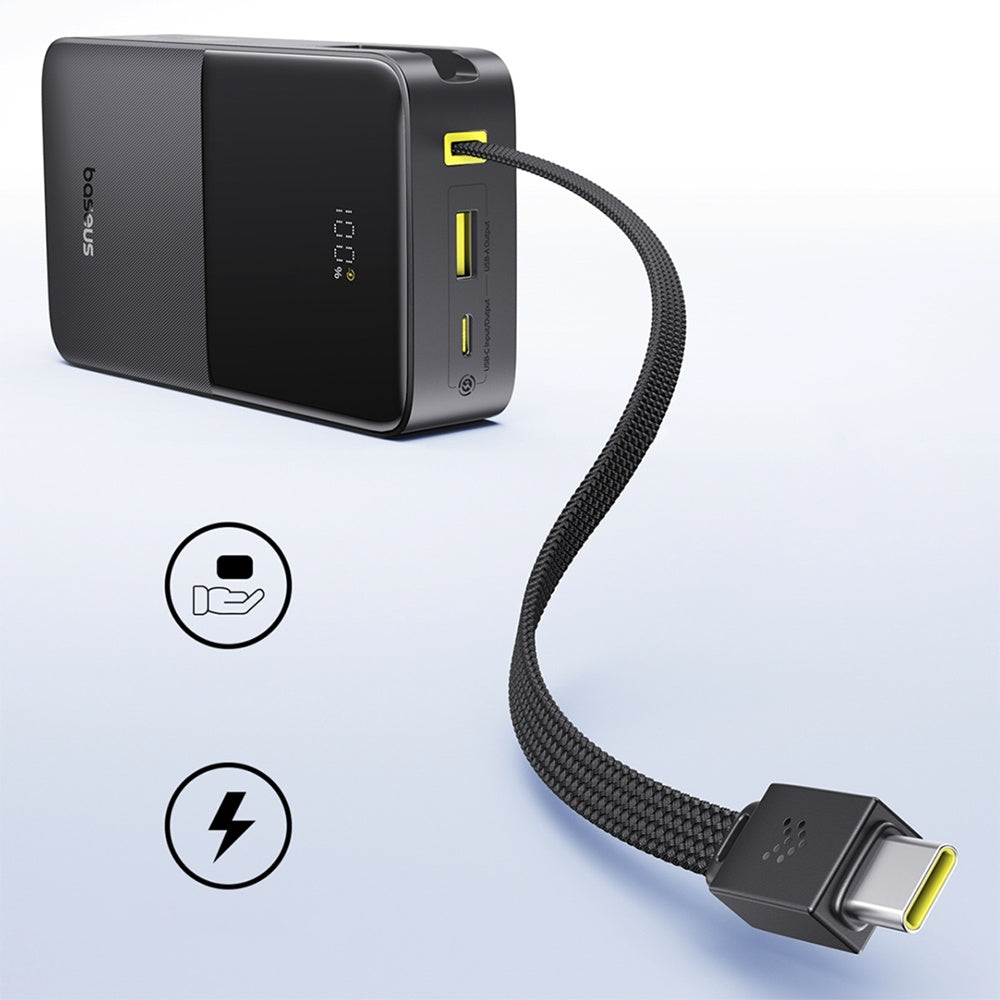 Baseus EnerFill Bipow2 Pro ulkoinen akku, 20000mAh, 22.5W, QC + PD, 1 x USB-A - 2 x USB-C, Musta E0027701