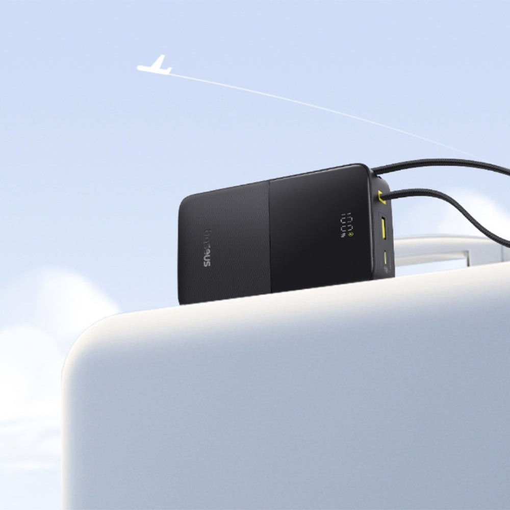 Baseus EnerFill Bipow2 Pro ulkoinen akku, 20000mAh, 22.5W, QC + PD, 1 x USB-A - 2 x USB-C, Musta E0027701