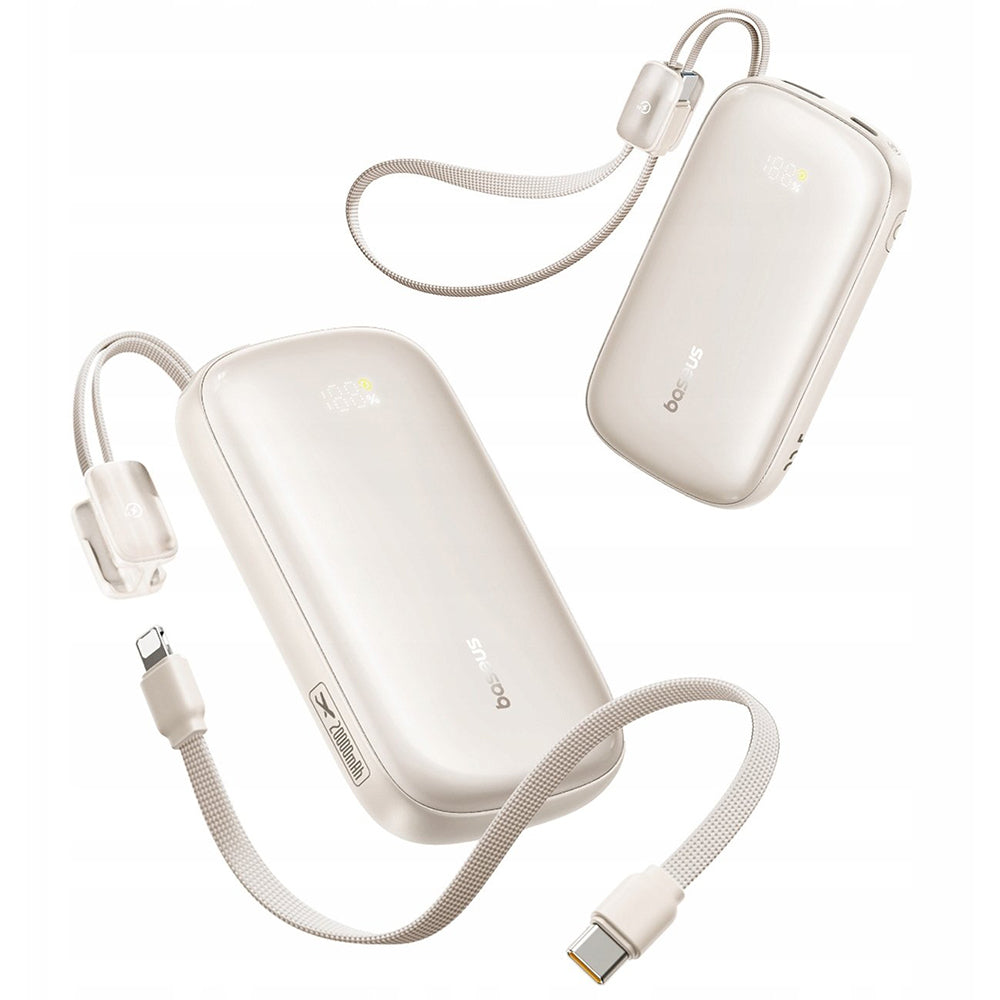 Baseus EnerFill FC21 Qpow 3 Ultra ulkoinen akku, 10000mAh, 22.5W, QC + PD, 1 x USB-A - 1 x USB-C, Beige E0027L01