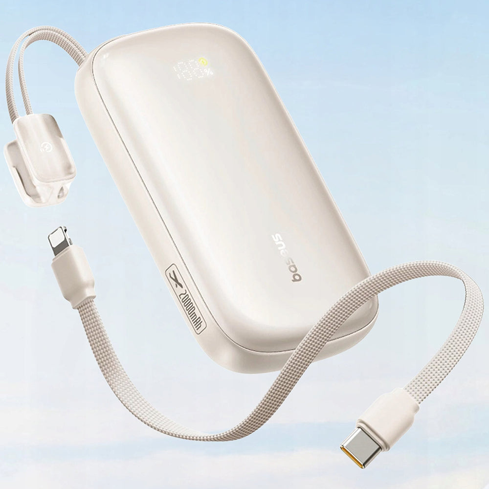 Baseus EnerFill FC21 Qpow 3 Ultra ulkoinen akku, 10000mAh, 22.5W, QC + PD, 1 x USB-A - 1 x USB-C, Beige E0027L01