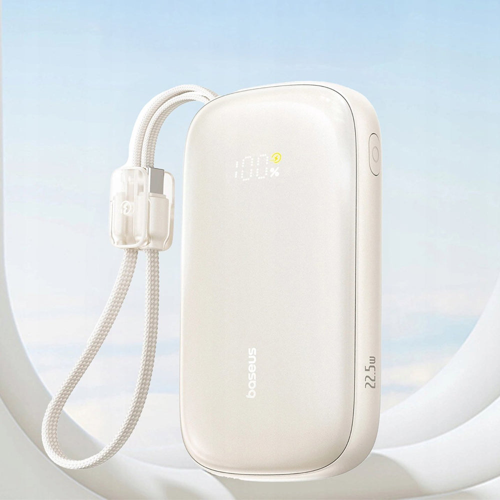 Baseus EnerFill FC21 Qpow 3 Ultra ulkoinen akku, 10000mAh, 22.5W, QC + PD, 1 x USB-A - 1 x USB-C, Beige E0027L01