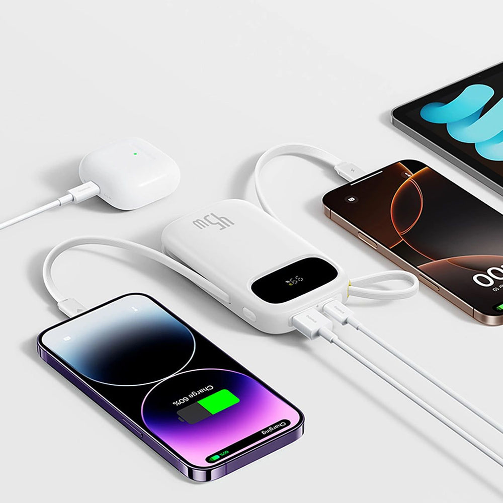 Baseus EnerFill FC31 Qpow 3 ulkoinen akku, 10000mAh, 45W, QC + PD, 1 x Lightning - 1 x USB-A - 2 x USB-C, Sininen E0028C03