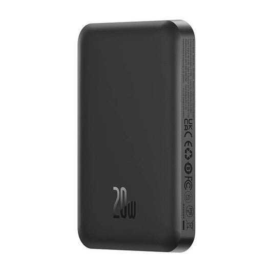 Baseus Magnetic Mini langaton ulkoinen akku, 5000mAh, 20W, PD + FQI, 1 x QI - 1 x USB-C, musta P10022107113113113-00