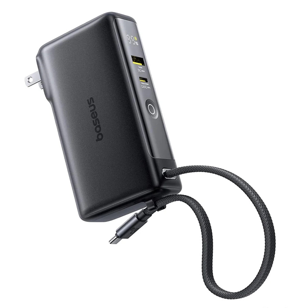 Ulkoinen akku Baseus Nomos NT11 Omni US, 10000mAh, 67W, QC + PD, 1 x USB-A - 2 x USB-C, Musta P10078807123-00