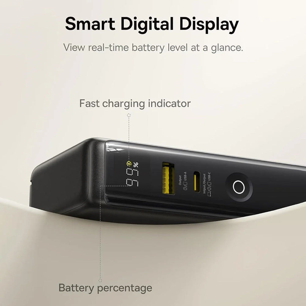 Ulkoinen akku Baseus Nomos NT11 Omni US, 10000mAh, 67W, QC + PD, 1 x USB-A - 2 x USB-C, Musta P10078807123-00