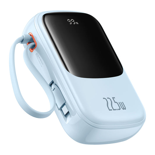 Ulkoinen akku Baseus Qpow Pro+, 20000mAh, 22.5W, QC + PD, 1 x USB-A - 2 x USB-C, Sininen P10067103313-00