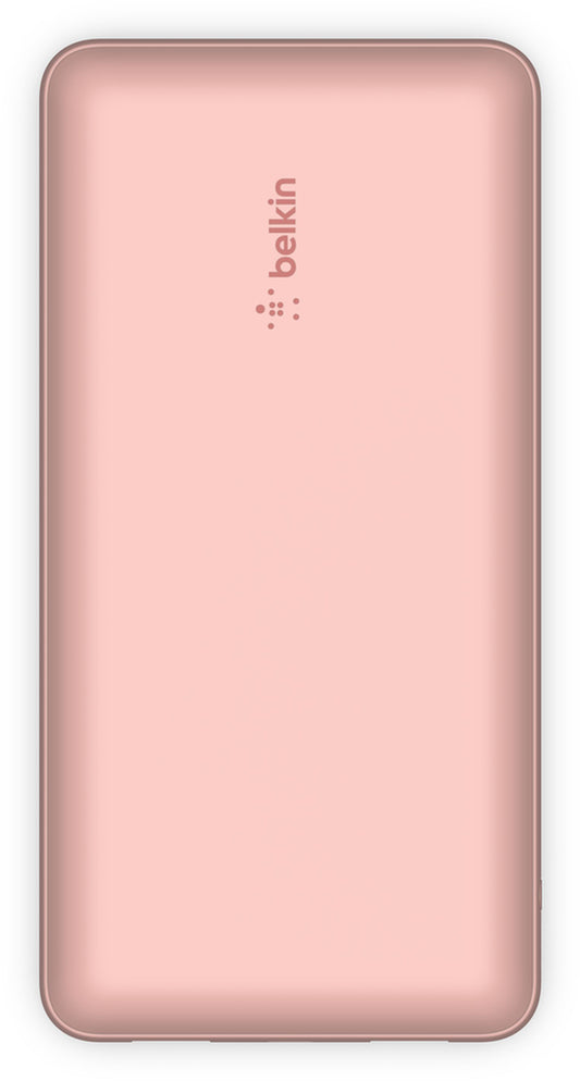 Belkin BoostCharge Ulkoinen Akku, 20000mAh, 15W, 1 x USB-C - 2 x USB-A, Vaaleanpunainen Kulta BPB012btRG