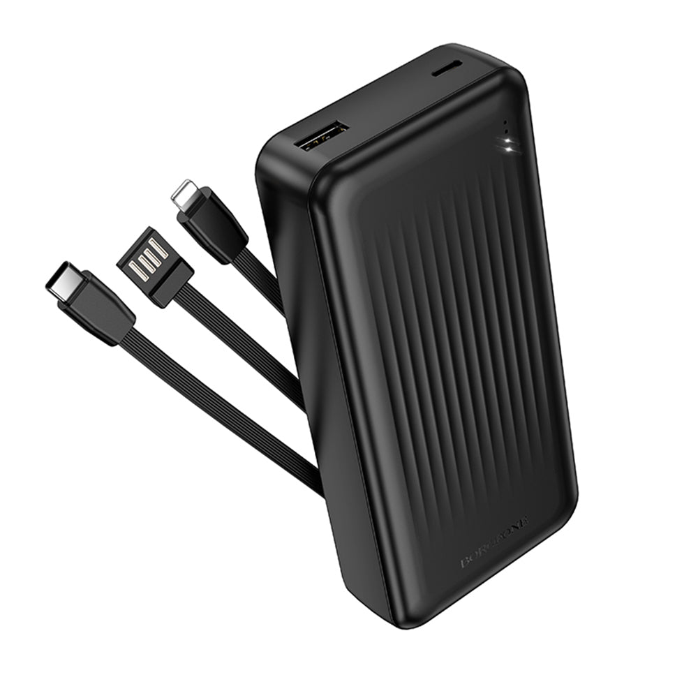 Ulkoinen akku Borofone BJ79 Clever, 20000mAh, 10W, 1 x Lightning - 1 x USB-A - 1 x USB-C, Musta