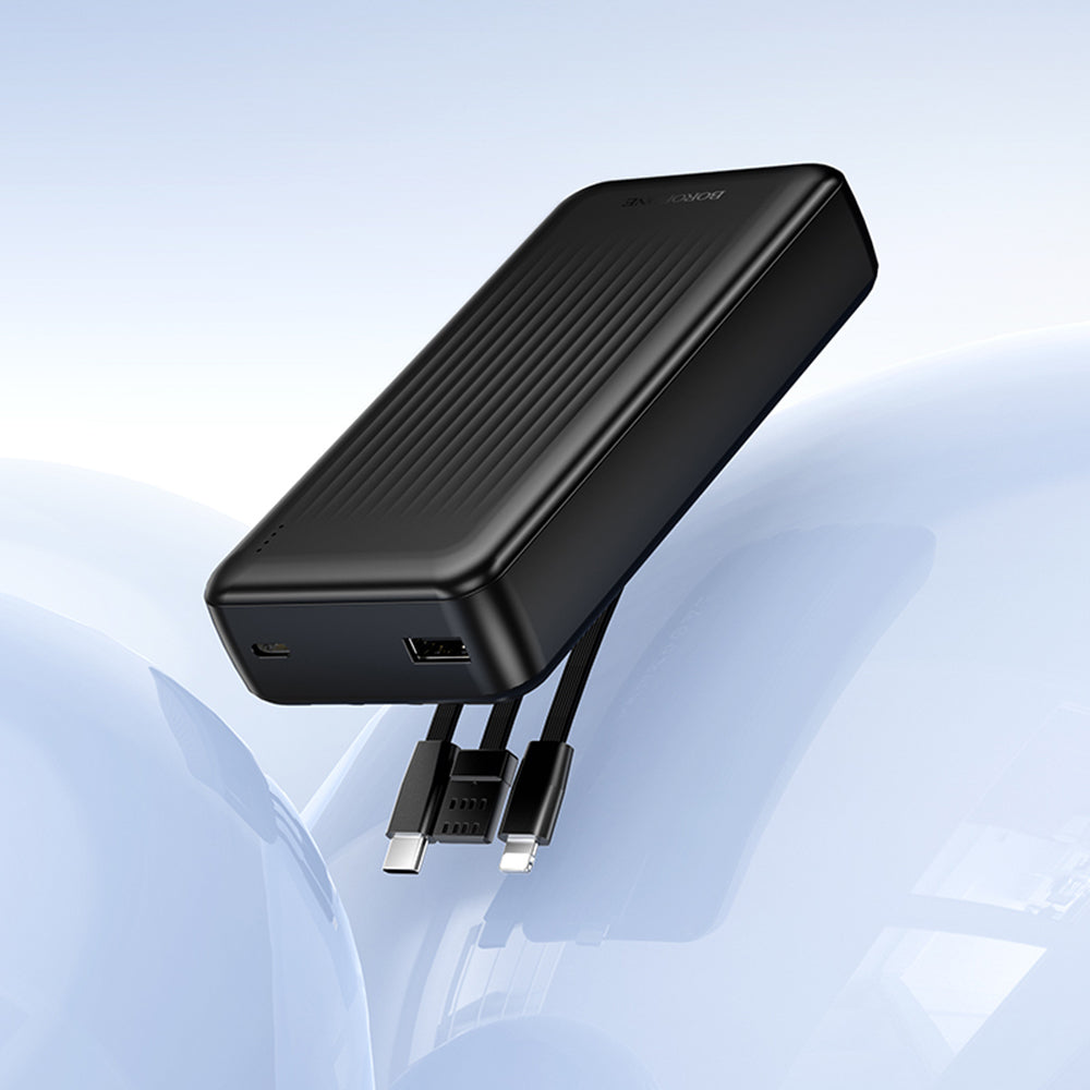 Ulkoinen akku Borofone BJ79 Clever, 20000mAh, 10W, 1 x Lightning - 1 x USB-A - 1 x USB-C, Musta