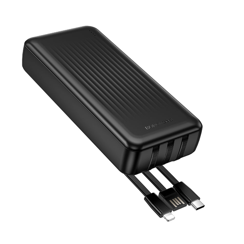 Ulkoinen akku Borofone BJ79 Clever, 20000mAh, 10W, 1 x Lightning - 1 x USB-A - 1 x USB-C, Musta