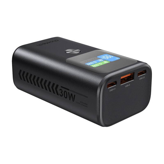 Ulkoinen akku Choetech B701, 10000mAh, 30W, QC + PD, 1 x USB-A - 2 x USB-C, Musta