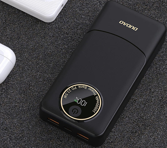 Ulkoinen akku Dudao K12Pro, 20000mAh, 22.5W, QC + PD, 1 x USB-C - 2 x USB-A, Musta