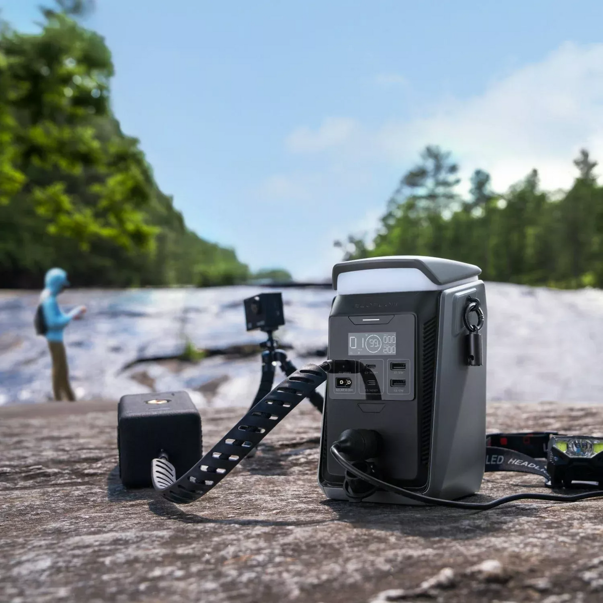 EcoFlow Trail 200 Ulkoinen Akku, 60000mAh, 220W, PD, 2 x USB-A - 2 x USB-C, Musta EF-TRAIL200-N