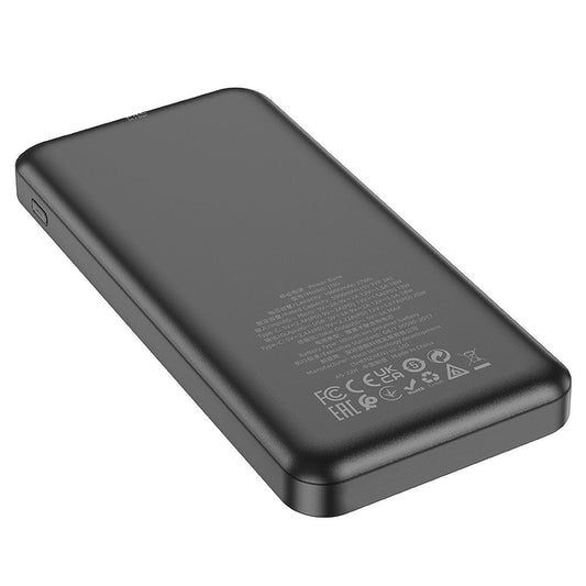 HOCO J102 Ulkoinen Akku, 10000mAh, 20W, QC + PD, 1 x USB-A - 1 x USB-C, Musta