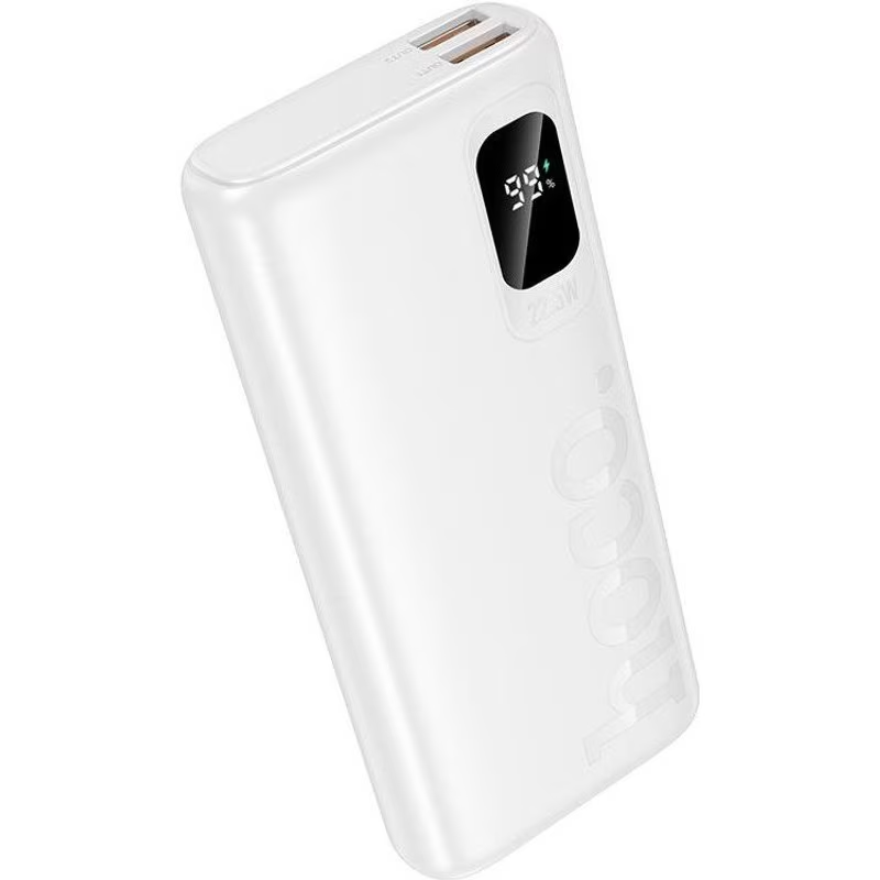 Ulkoisen akun HOCO J158 Pro Runner, 10000mAh, 22.5W, QC + PD, 1 x USB-C - 2 x USB-A, Valkoinen