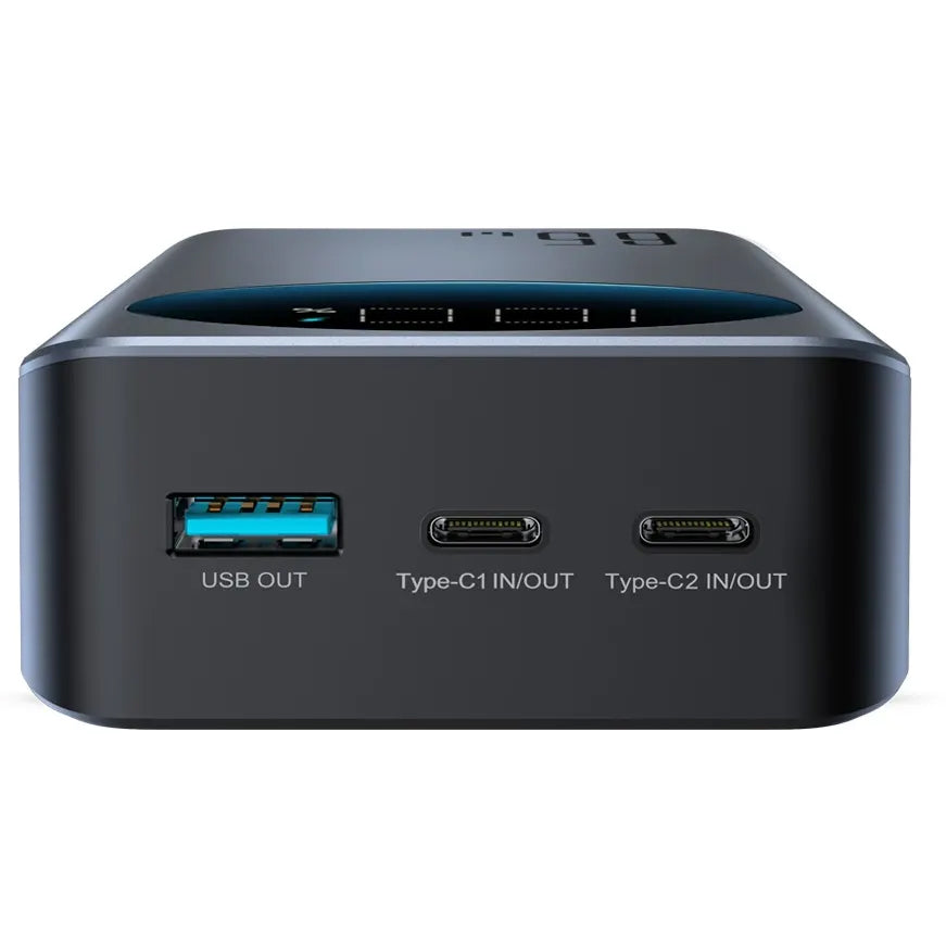 Ulkoinen akku Joyroom JR-PBF05, 30000mAh, 65W, QC + PD, 1 x USB-A - 2 x USB-C, Musta