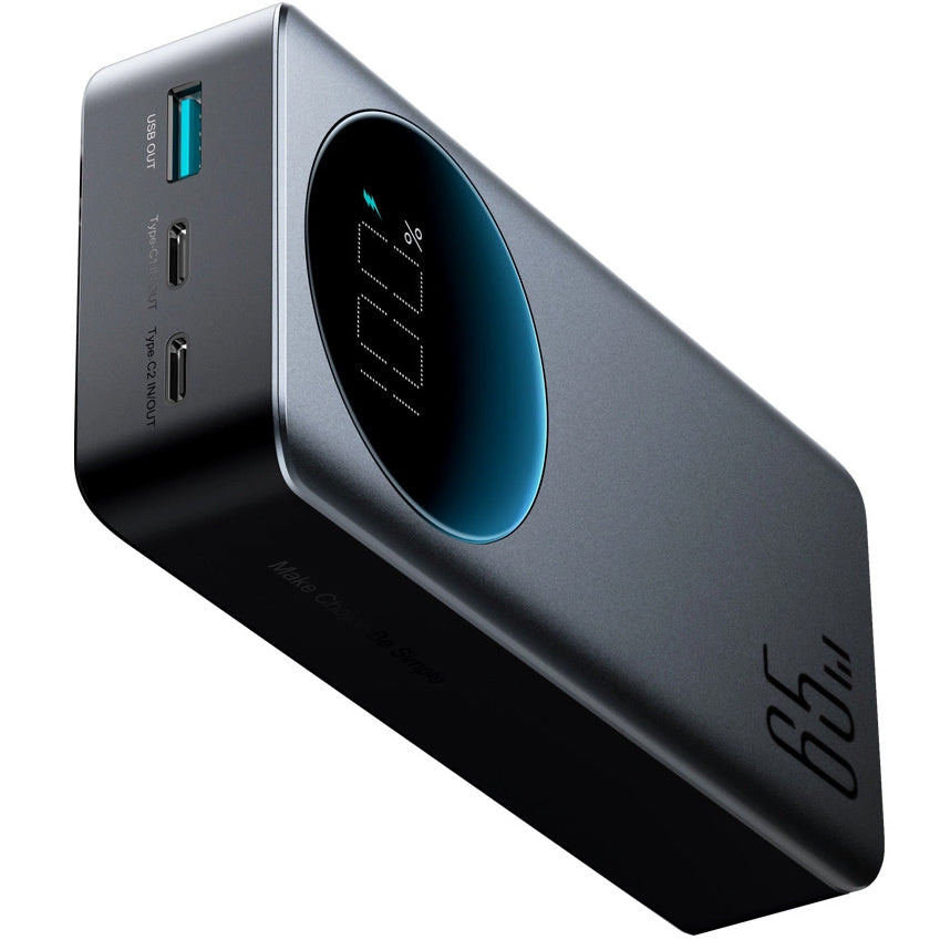 Ulkoinen akku Joyroom JR-PBF05, 30000mAh, 65W, QC + PD, 1 x USB-A - 2 x USB-C, Musta