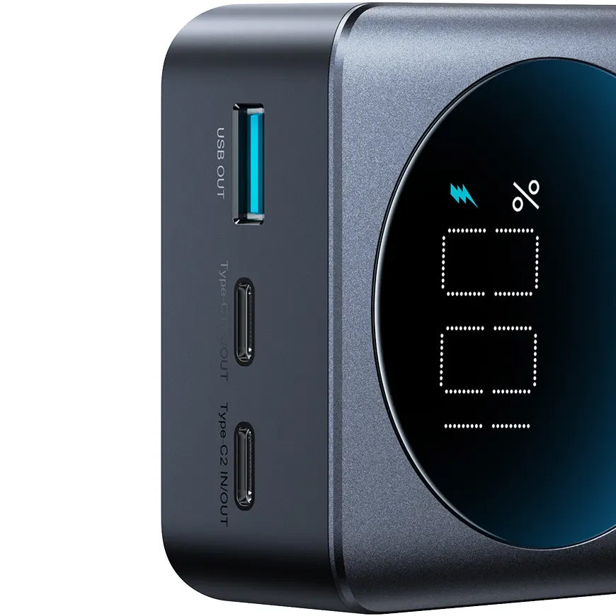 Ulkoinen akku Joyroom JR-PBF05, 30000mAh, 65W, QC + PD, 1 x USB-A - 2 x USB-C, Musta