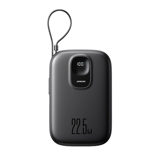 Ulkoinen akku Joyroom JR-PBF18, 10000mAh, 22.5W, QC + PD, 1 x Lightning - 1 x USB-A - 1 x USB-C, Musta