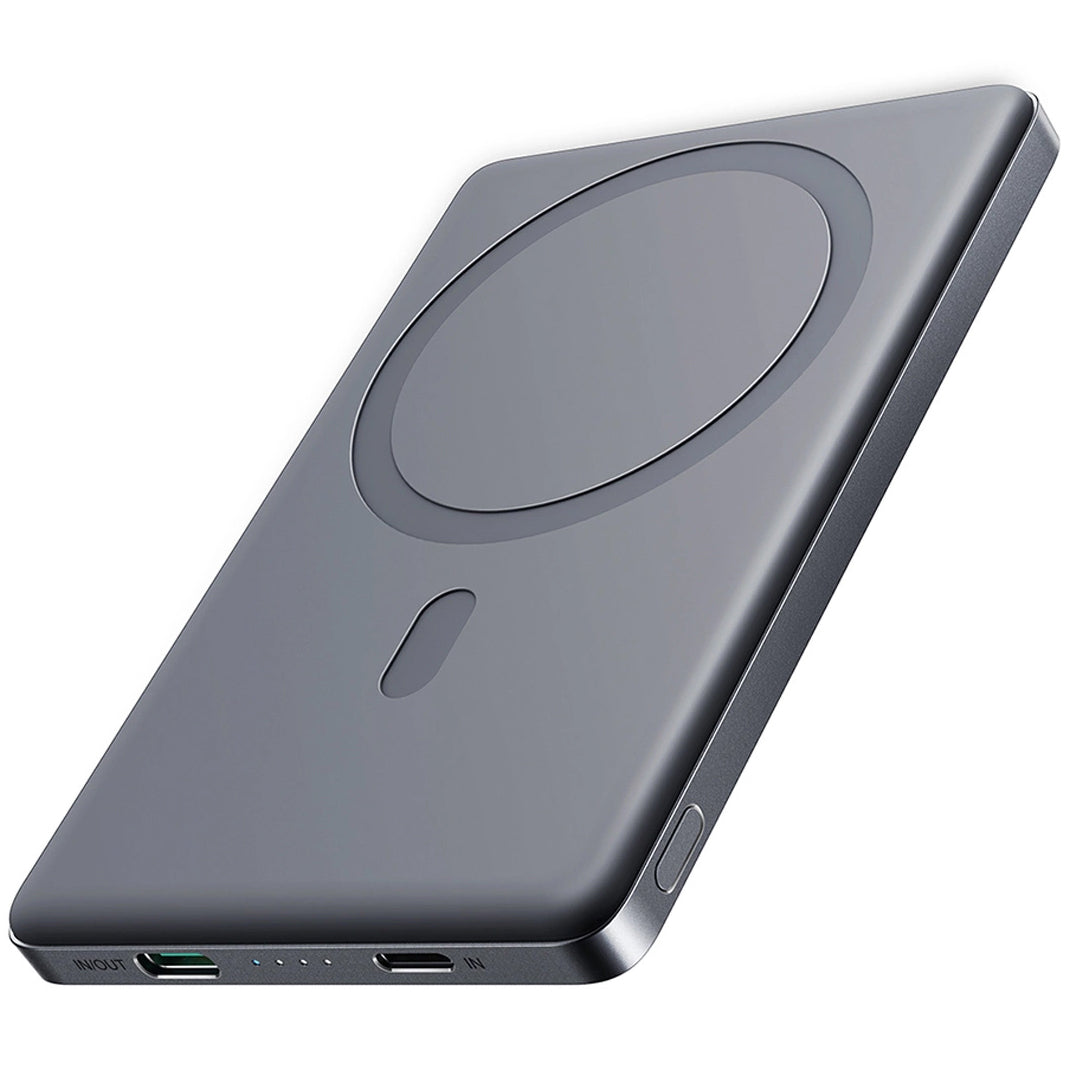 Langaton ulkoinen akku Joyroom JR-PBM08, 5000mAh, 20W, PD + FQI, 1 x QI - 1 x USB-C, Harmaa