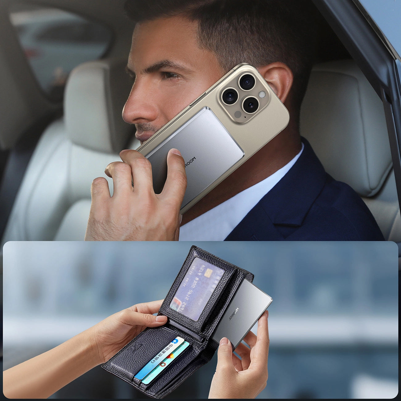 Langaton ulkoinen akku Joyroom JR-PBM08, 5000mAh, 20W, PD + FQI, 1 x QI - 1 x USB-C, Harmaa