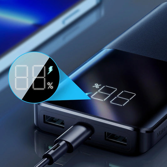 Ulkoinen akku Joyroom JR-QP191, 10000mAh, 22.5W, QC + PD, 1 x USB-C - 2 x USB-A, Musta