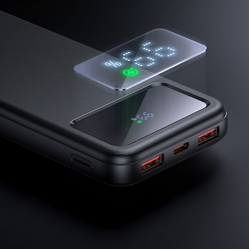 Ulkoinen akku McDodo MC-4220, 10000mAh, 22.5W, QC + PD, 2 x USB-A - 1 x USB-C, Musta
