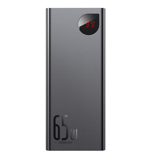 Baseus Adaman ulkoinen akku, 20000mAh, 65W, QC + PD, 1 x USB-C - 2 x USB-C, musta PPIMDA-D01 PPIMDA-D01 PPIMDA-D01