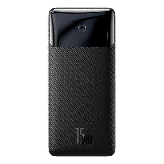 Baseus Bipow ulkoinen akku, 10000mAh, 15W, 1 x USB-C - 2 x USB-A, musta PPBD050001