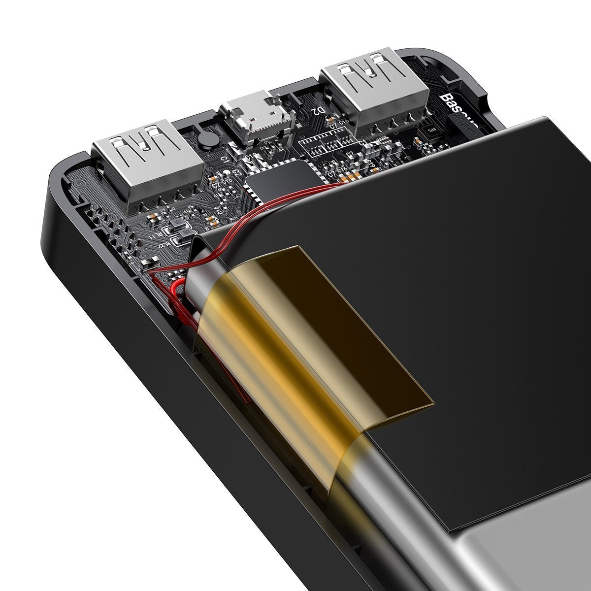 Baseus Bipow ulkoinen akku, 10000mAh, 15W, 1 x USB-C - 2 x USB-A, musta PPBD050001