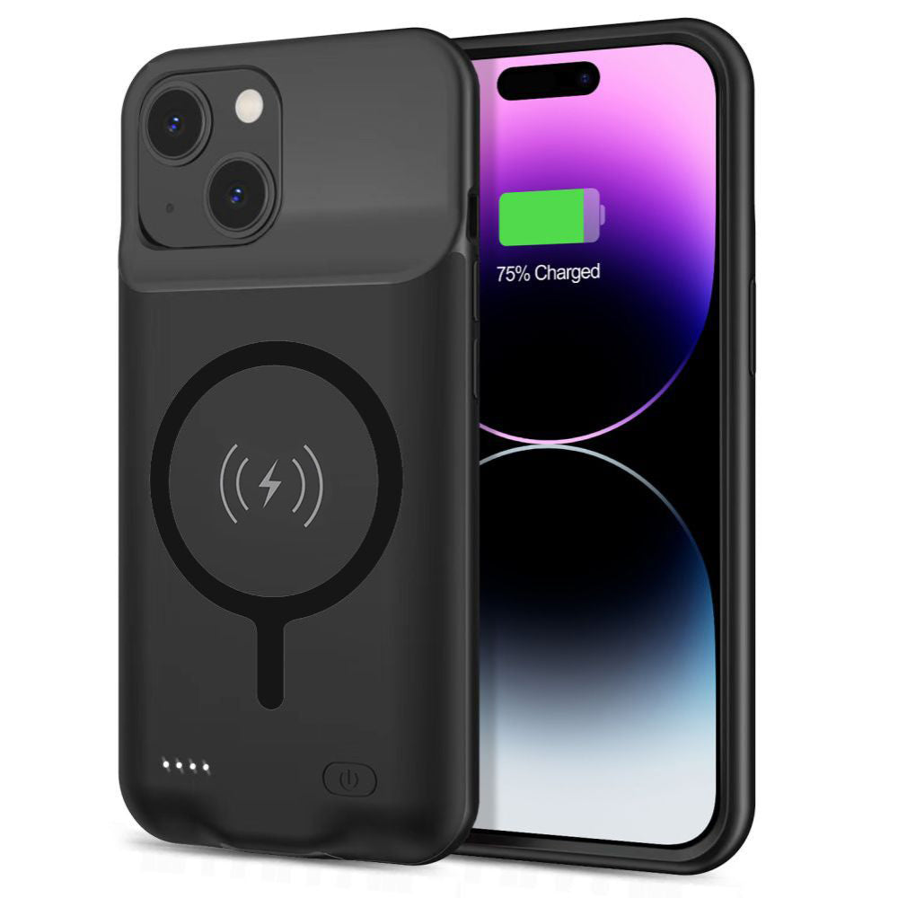 Ulkoinen Akkukotelo Langaton Techsuit Power Pro Battery Apple iPhone 15:lle, 7000mAh, Musta