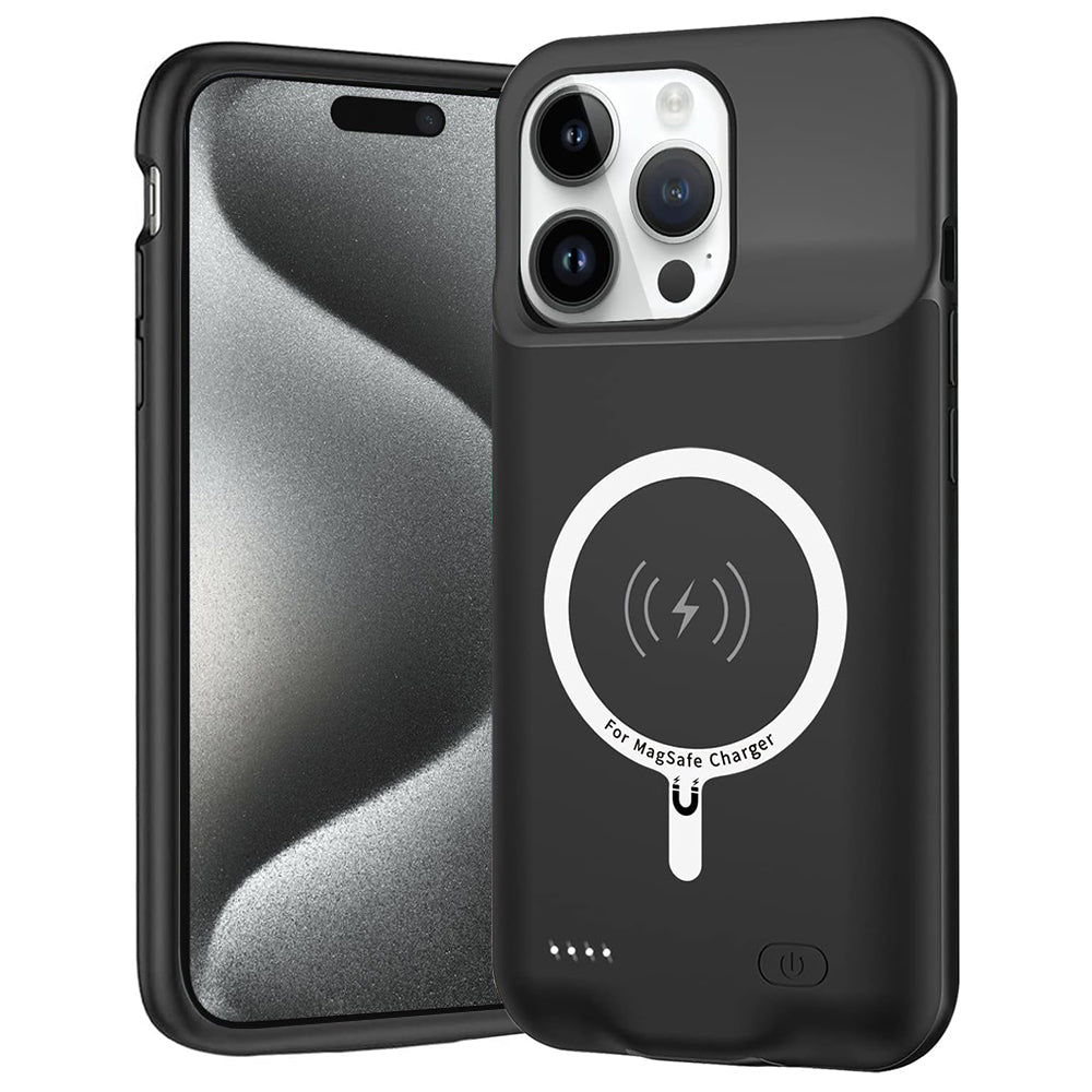 Langaton Techsuit Power Pro Battery -suojakotelo Apple iPhone 15 Prolle, 7000mAh, Musta