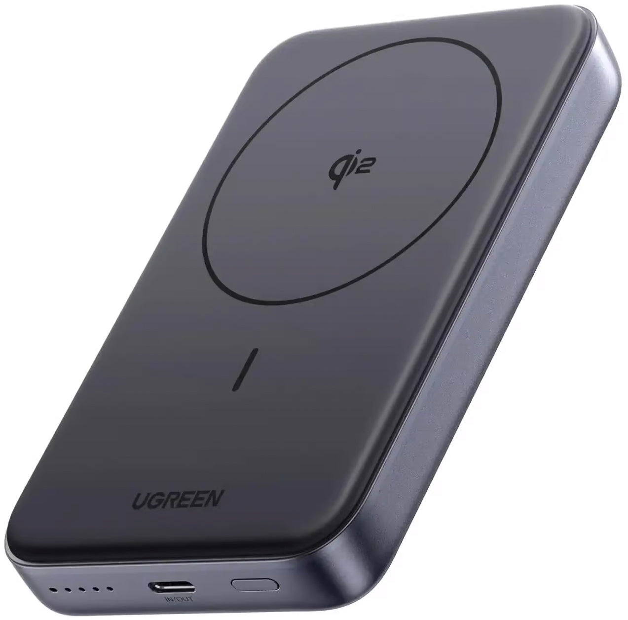 UGREEN PB761 Ulkoinen Akku, 10000mAh, 30W, PD + FQI, 1 x QI - 1 x USB-C, Harmaa