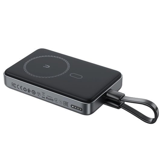 Langaton ulkoinen akku Acefast M10, 10000mAh, 30W, PD + FQI, 1 x QI - 2 x USB-C, Musta