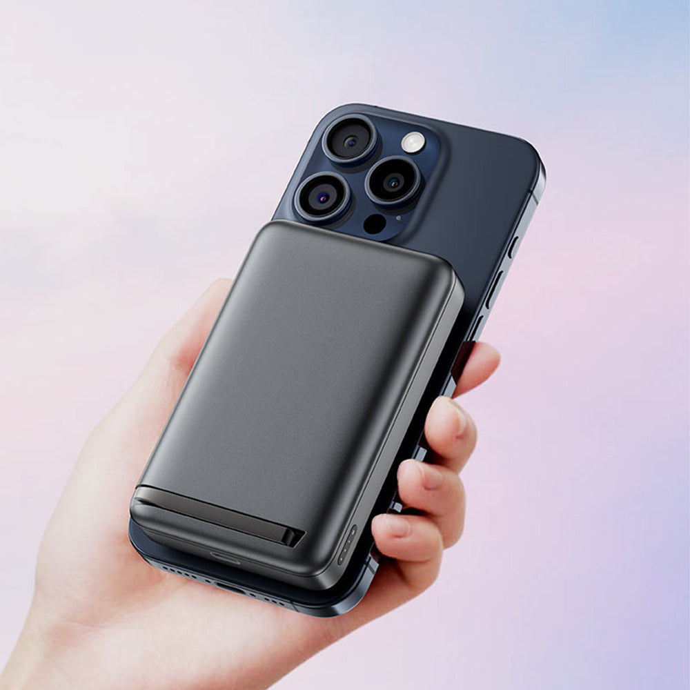 Langaton ulkoinen akku Acefast M11, 10000mAh, 30W, PD + FQI, 1 x QI - 1 x USB-C, Musta