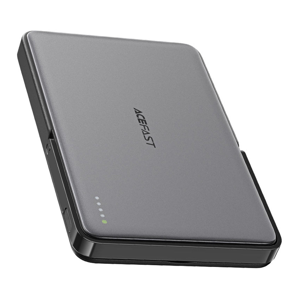 Langaton ulkoinen akku Acefast M16, 5000mAh, 18W, PD + FQI, 1 x QI - 1 x USB-C, Musta