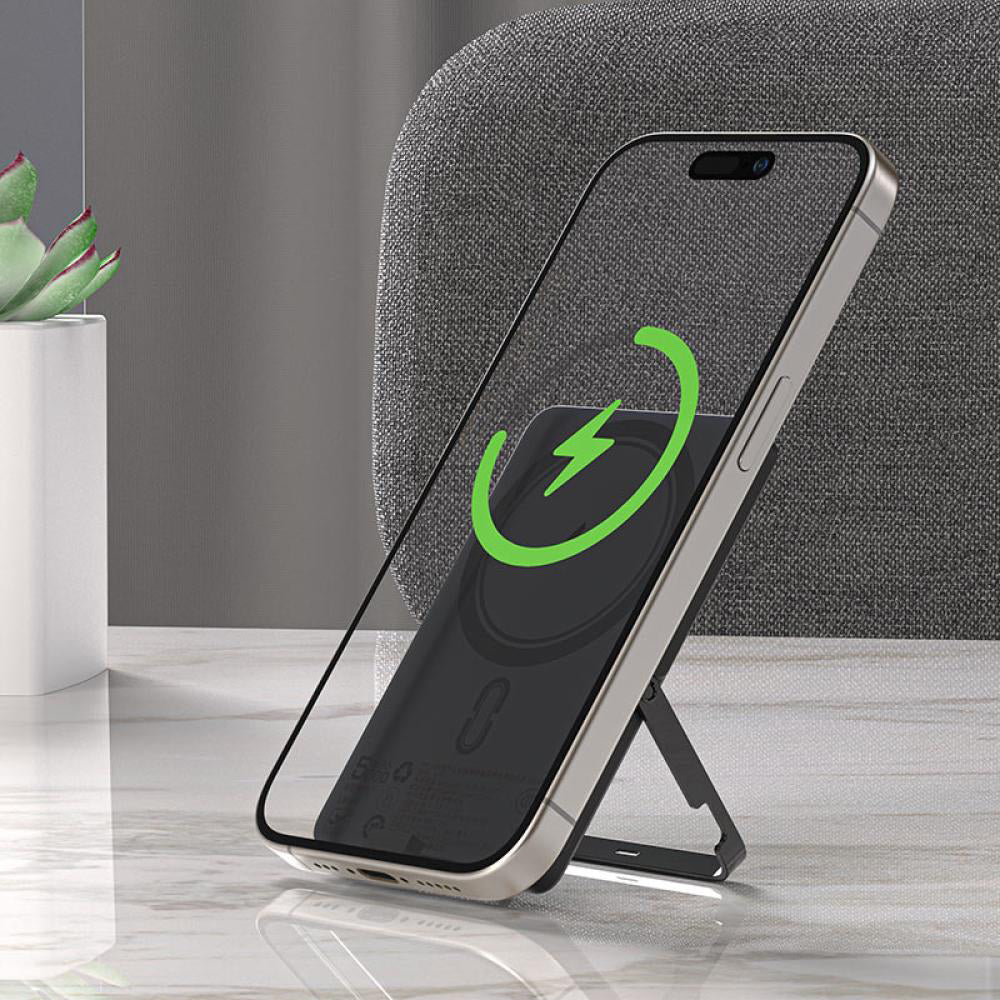 Langaton ulkoinen akku Acefast M16, 5000mAh, 18W, PD + FQI, 1 x QI - 1 x USB-C, Musta