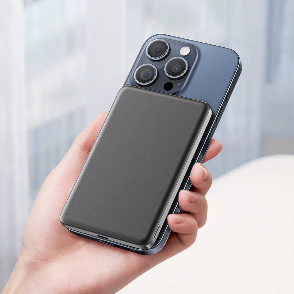 Langaton ulkoinen akku Acefast M8, 5000mAh, 18W, PD + FQI, 1 x QI - 1 x USB-C, Musta