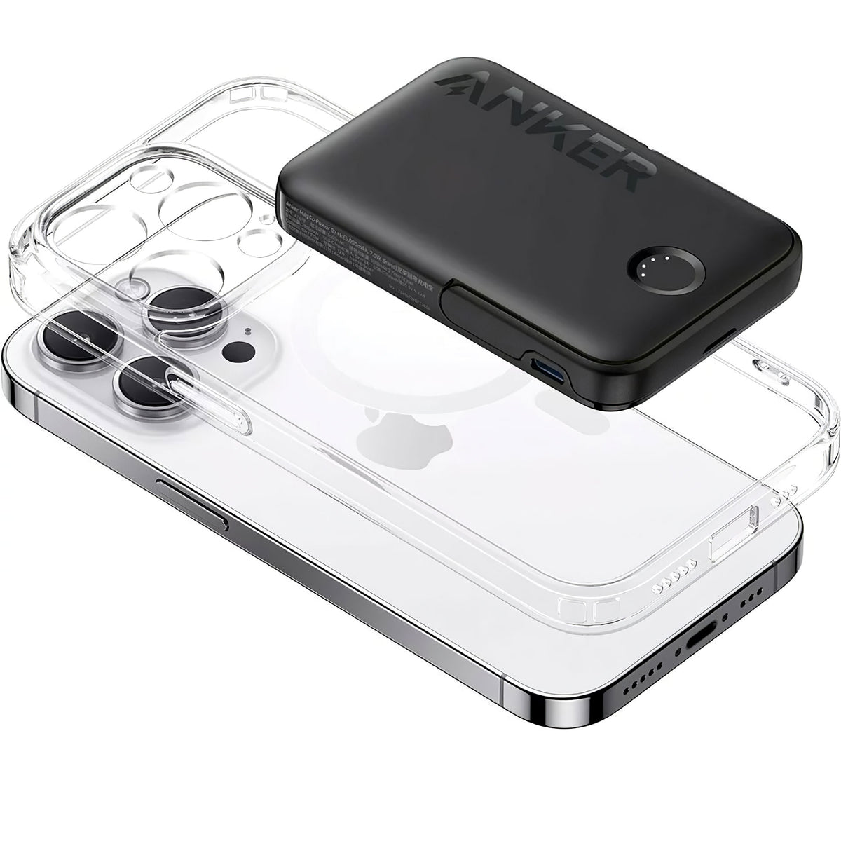 Langaton ulkoinen akku Anker 322 MagGo, 5000mAh, 12W, 1 x QI - 1 x USB-C, musta A1618G11