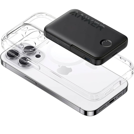 Langaton ulkoinen akku Anker 322 MagGo, 5000mAh, 12W, 1 x QI - 1 x USB-C, musta A1618G11