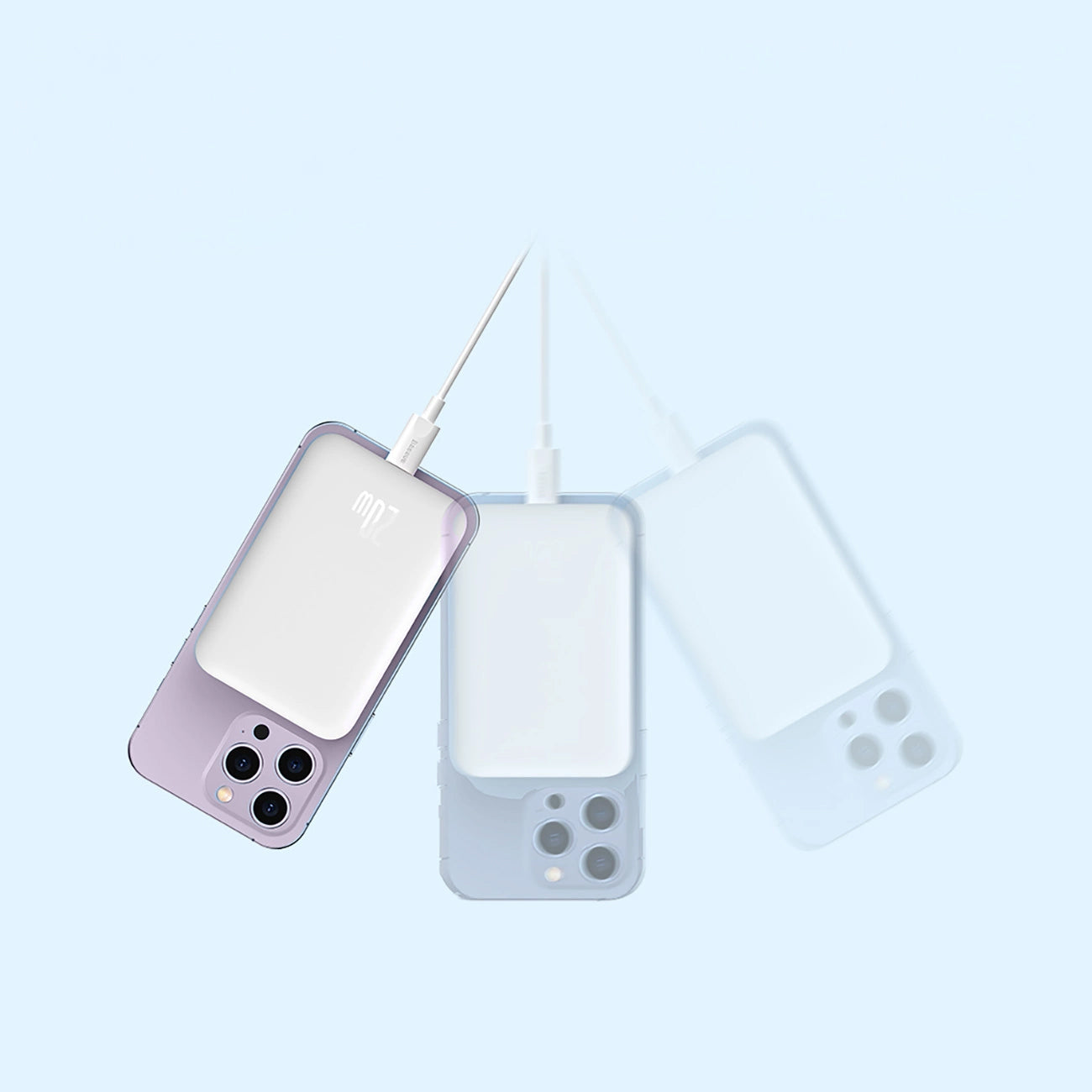 Baseus Magnetic Mini langaton ulkoinen akku, 6000mAh, 20W, PD + FQI, 1 x QI - 1 x USB-C, Valkoinen P10059002223-00