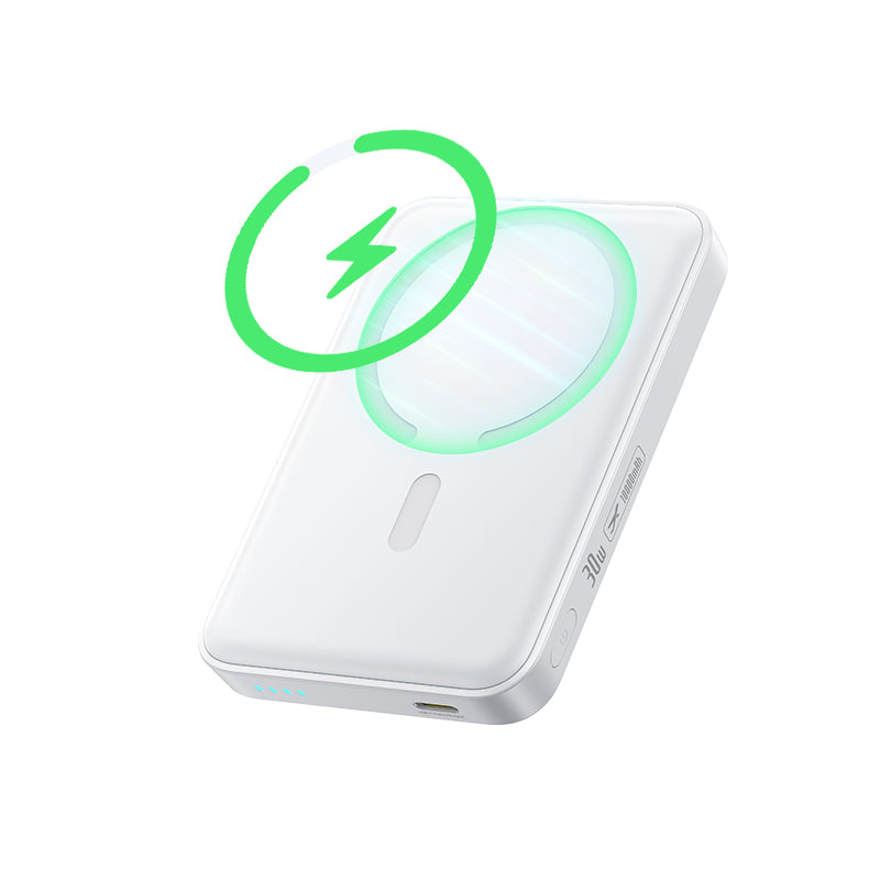 Langaton ulkoinen akku Baseus EnerFill FM11, 10000mAh, 30W, PD + FQI, 1 x QI - 1 x USB-C, Valkoinen