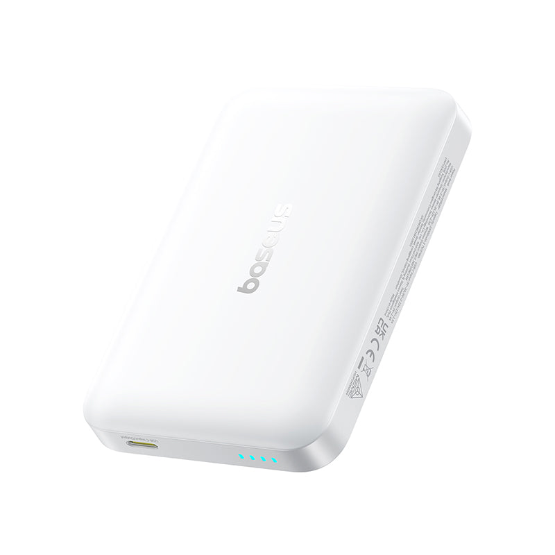 Langaton ulkoinen akku Baseus EnerFill FM11, 10000mAh, 30W, PD + FQI, 1 x QI - 1 x USB-C, Valkoinen